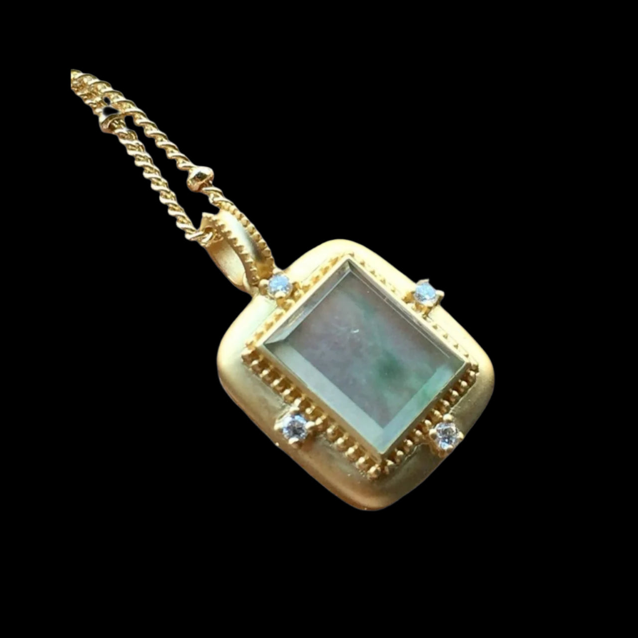 #850 AGL Certified Semi-Transparent Burma Jadeite with Floating Green, Wu Shi Pai Pendant