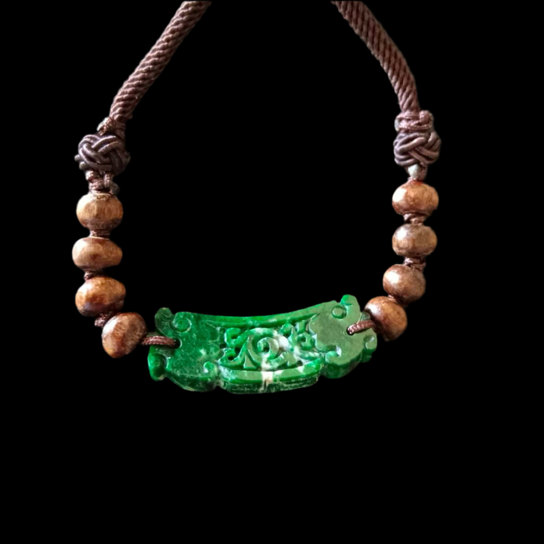 #801 AGL Certified Natural Burma Jadeite, Classic Carved Pendant Necklace