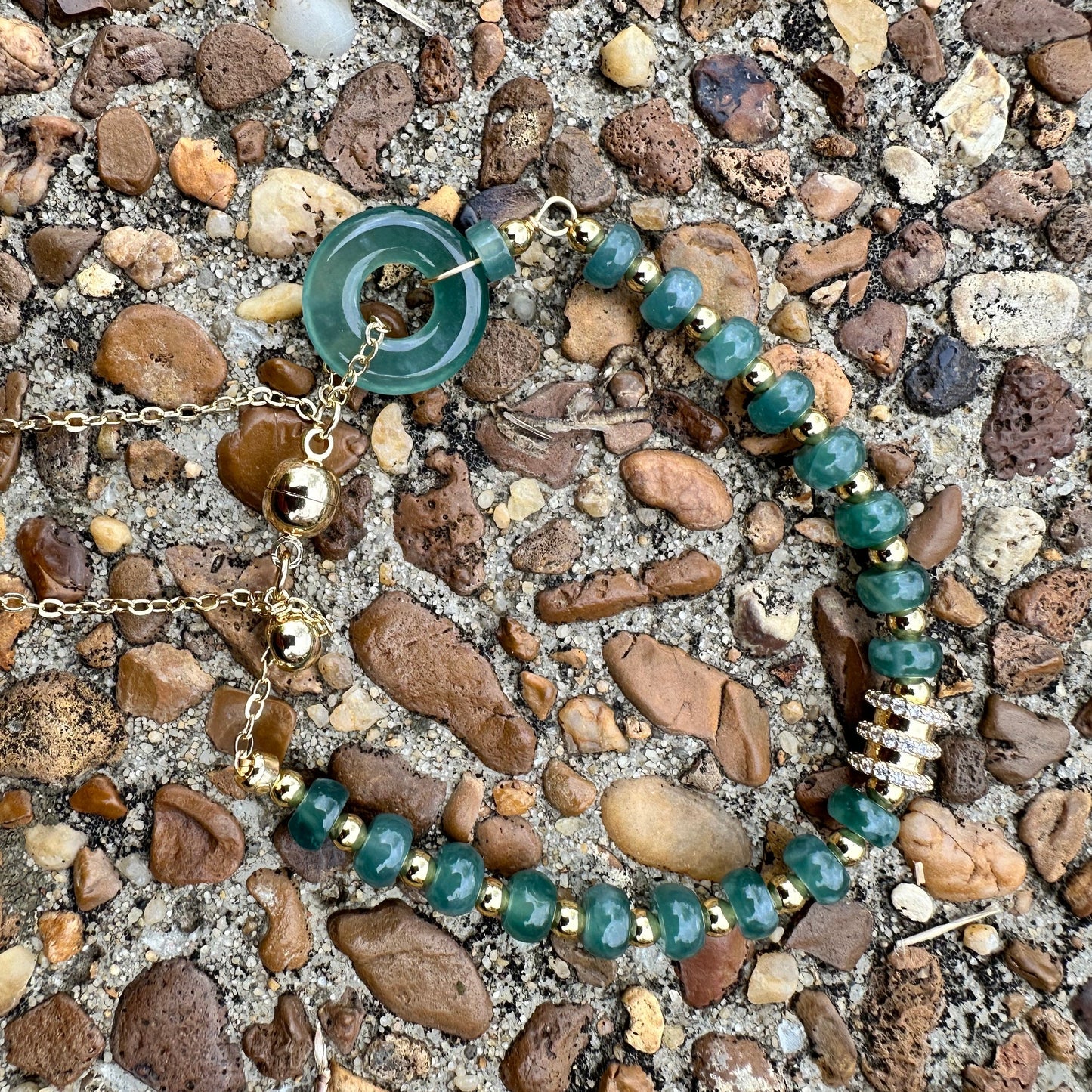 #99 Mason-Kay Certified Translucent Blue Water Guatemala Jadeite Jade Designer's Bead Bracelet