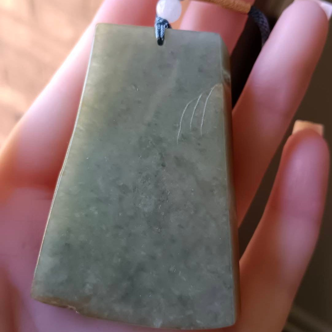 #20 Mason-Kay Certified Natural Red Burma Jadeite Jade Landscape Pendant