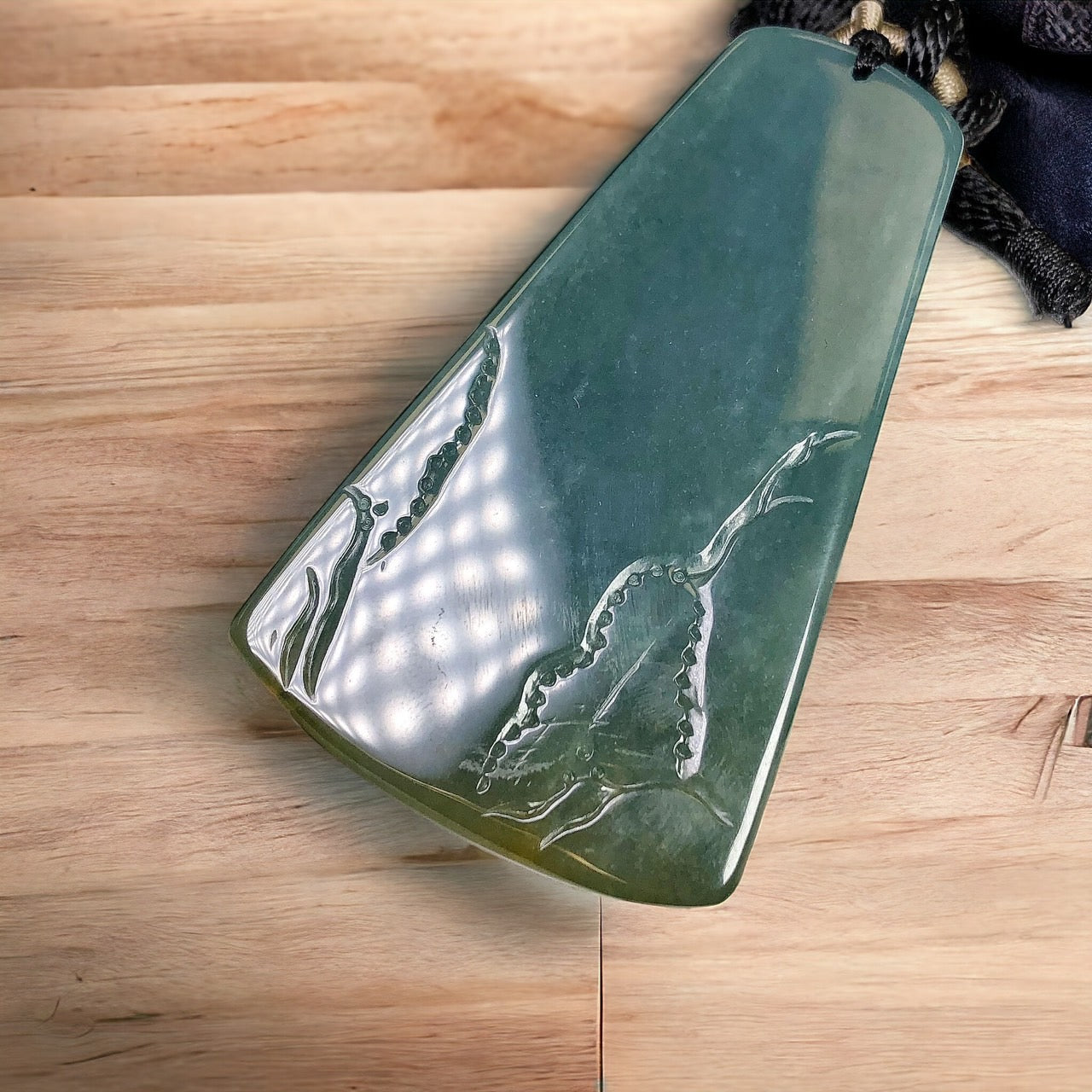 #156 GIA Certified Natural Green Jadeite Landscape Guanyin Pendant