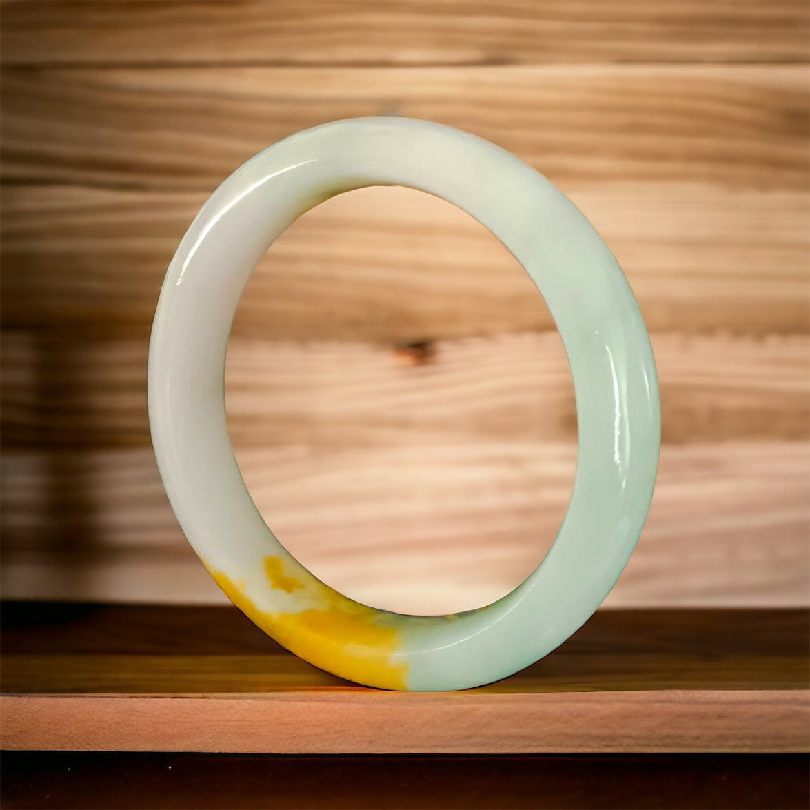 #750 WCMGTL Certified Natural Multi-Color Burma Jadeite Half-Round Bangle Bracelet (63x13.7x8.8 mm)