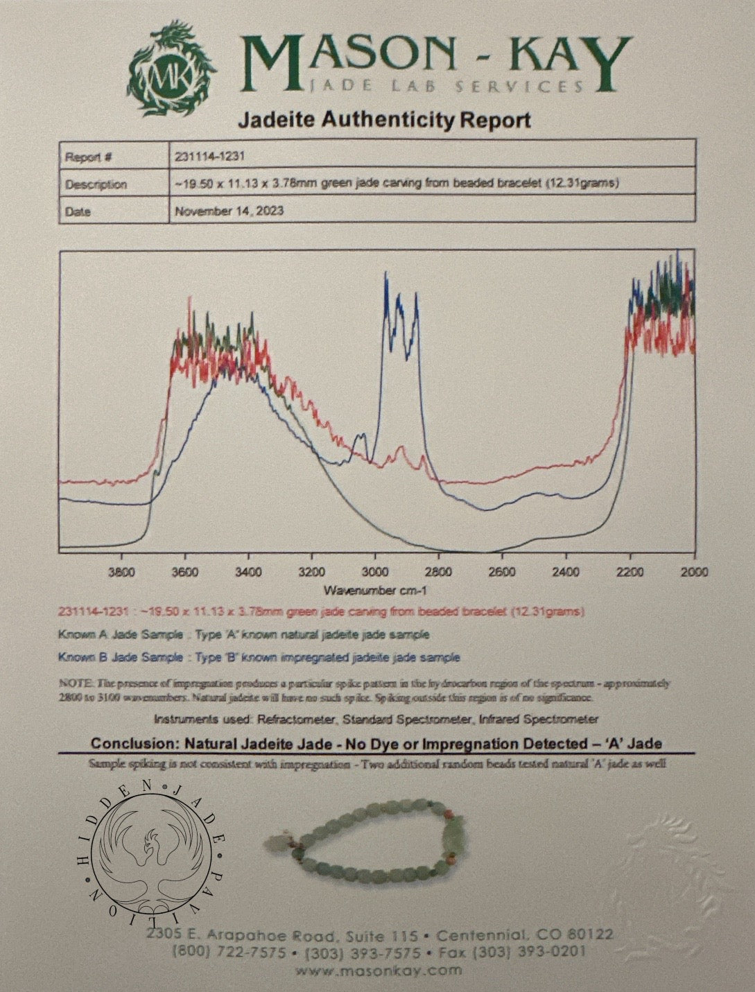 Mason-Kay 認證天然翡翠設計師糖果珠手鍊 #191