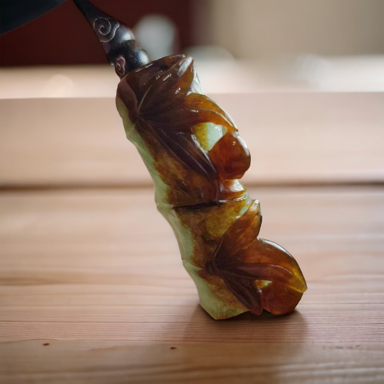 #151 Mason-Kay Certified Natural Icy Red Burma Jadeite Jade Bamboo (節節高升) Pendant