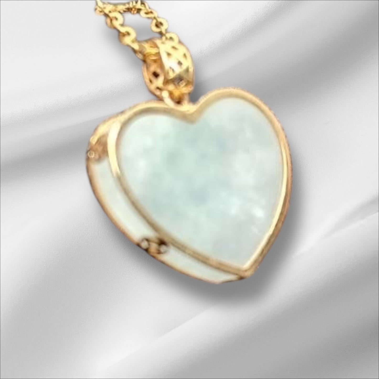 #882 Authentic Natural Translucent Burmese Jadeite Heart-Shaped Pendant