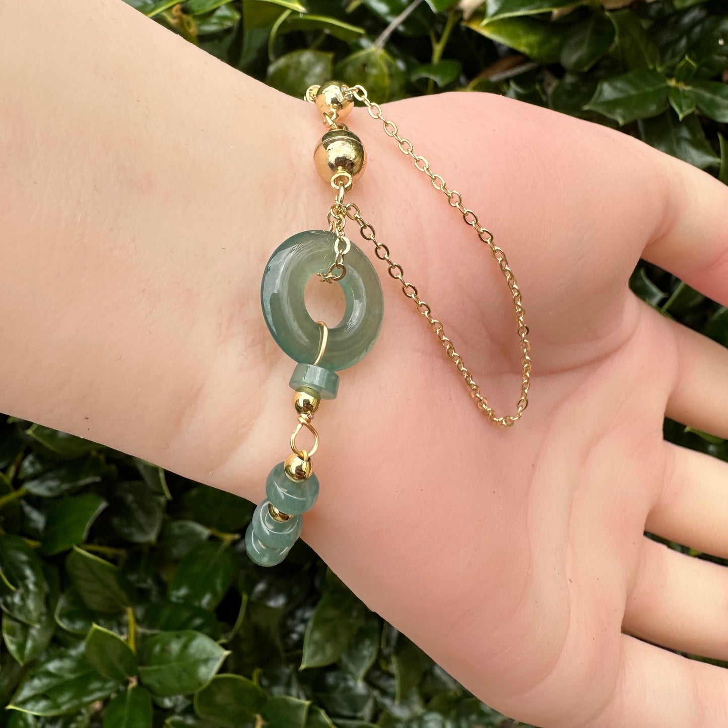#99 Mason-Kay Certified Translucent Blue Water Guatemala Jadeite Jade Designer's Bead Bracelet