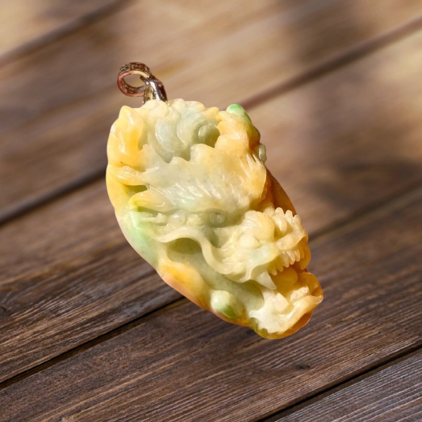 #931 Type A Burma Jadeite, Dragon Head Pendant
