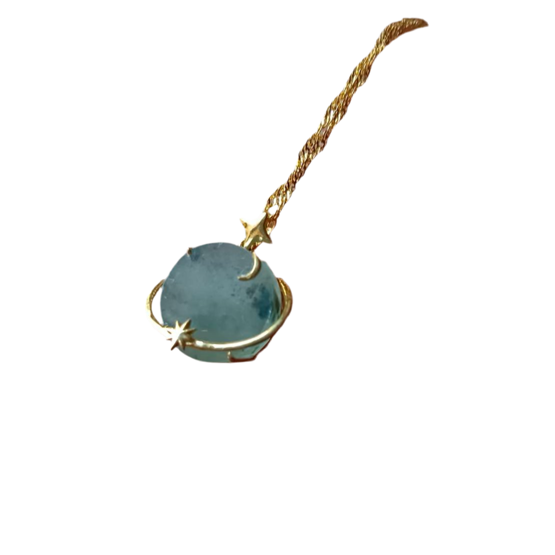 #810 AGL Certified Semi-Transparent Burma Jadeite Moon and Star Peace Pendant (Wu Shi Pai)