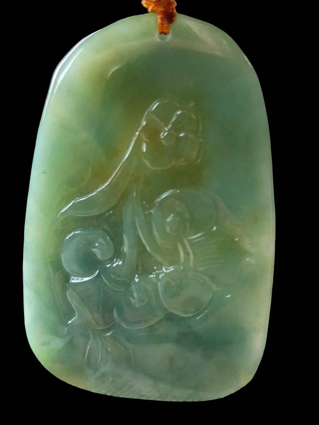 #814 AGL Certified Natural Green and Yellow Burma Jadeite Phoenix Pendant