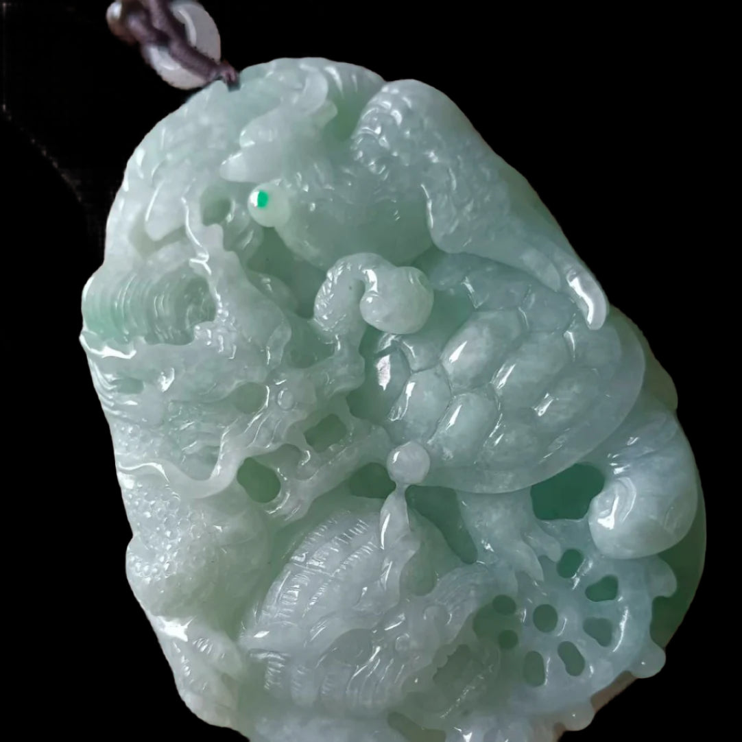 #133 GIA Certified Apple Green Burma Jadeite Jade Four Guardians Pendant