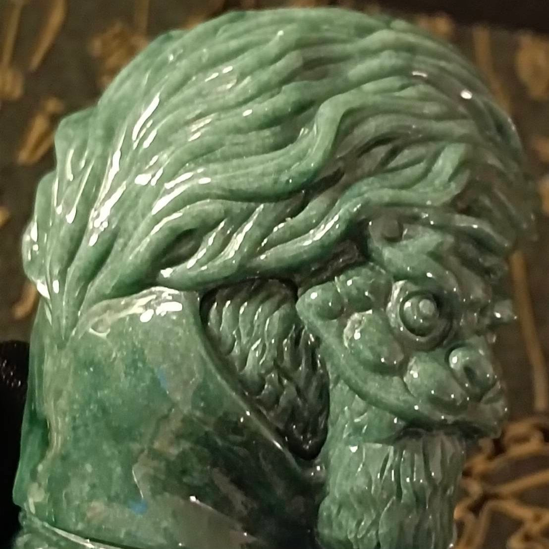 #838 Guatemala Jadeite Black Myth Wukong (Monkey King) Figurine/Sculpture