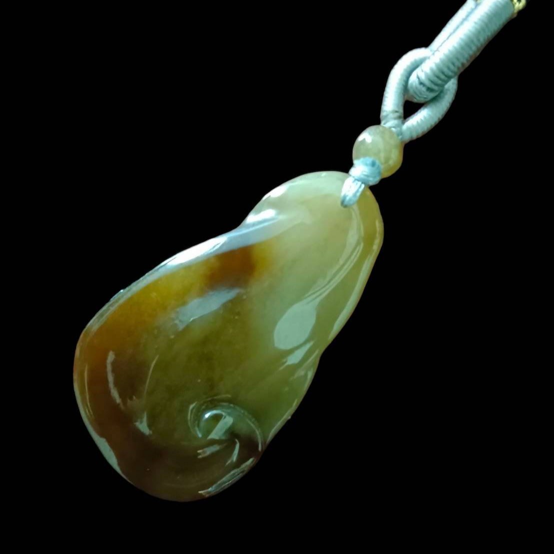 #829 Blue and Red Burma Jadeite, Dolphin Pendant