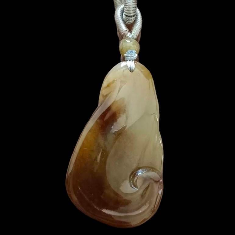 #829 Blue and Red Burma Jadeite, Dolphin Pendant