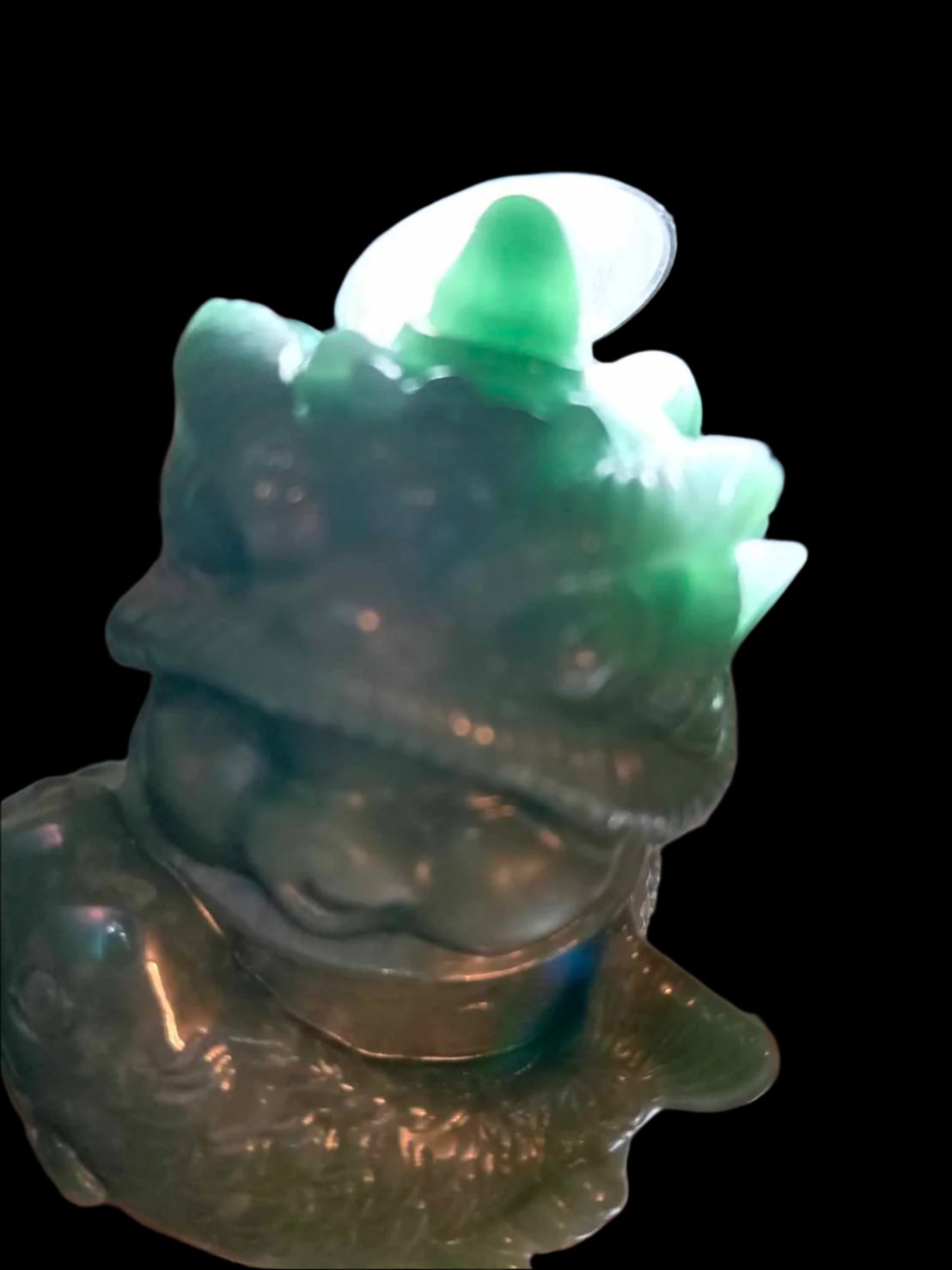 #827 Natural Guatemala Jadeite, Cat Dressed in Lion Costume Holding a Fish Figurine/Display