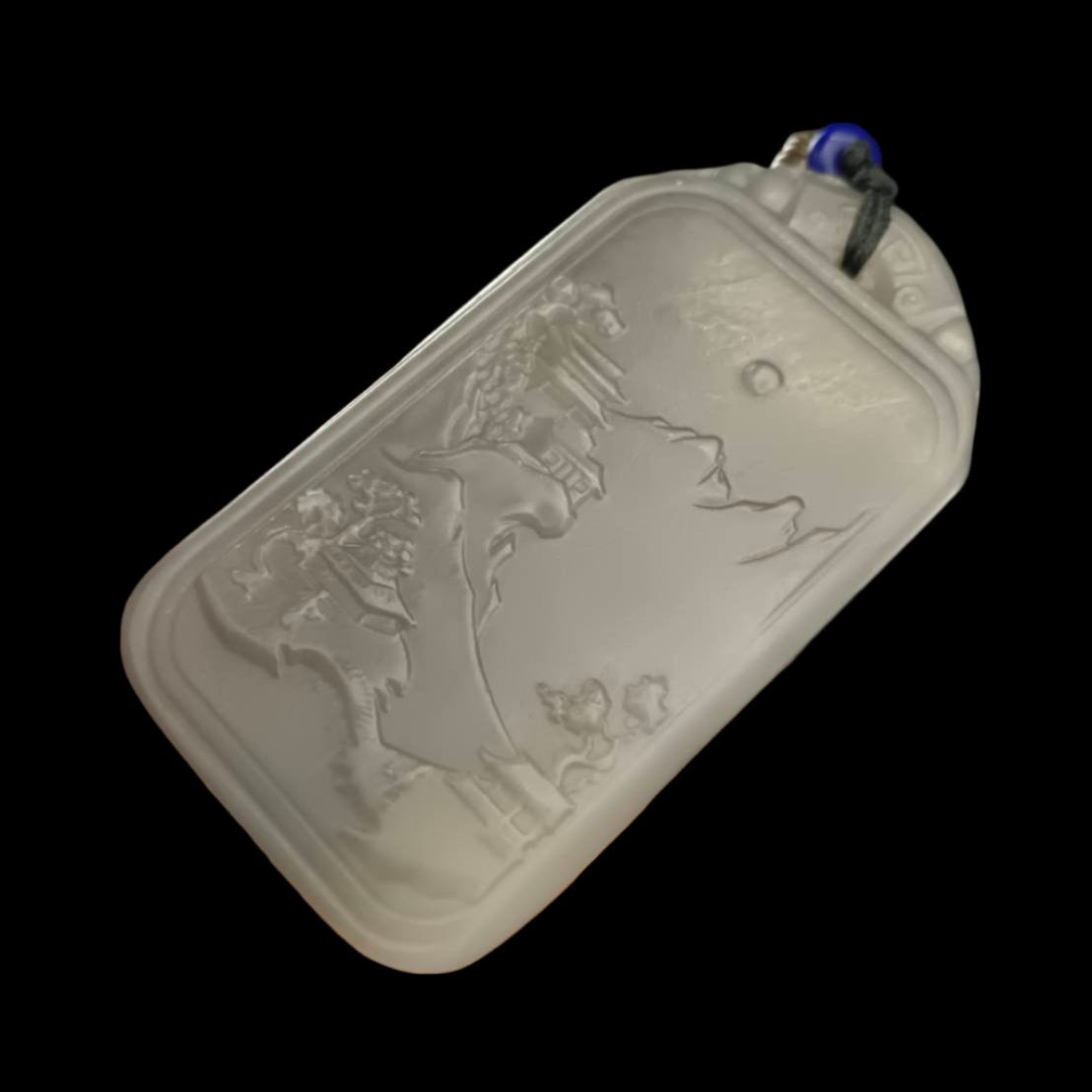 #864 AGL Certified Lavender Hetian Nephrite Jade, Landscape Pendant