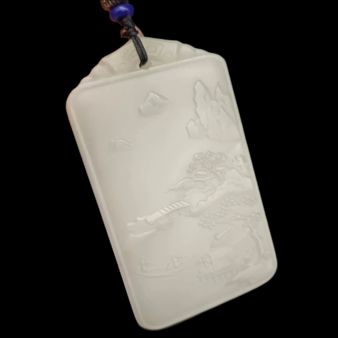 #861 AGL Certified Hetian Nephrite Jade, Lake View Pendant