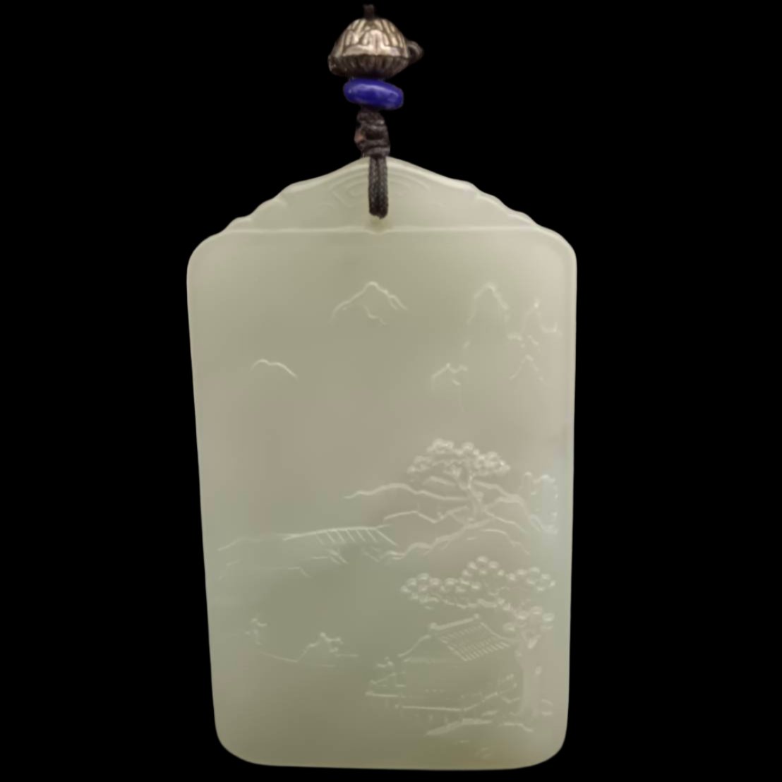 #861 AGL Certified Hetian Nephrite Jade, Lake View Pendant