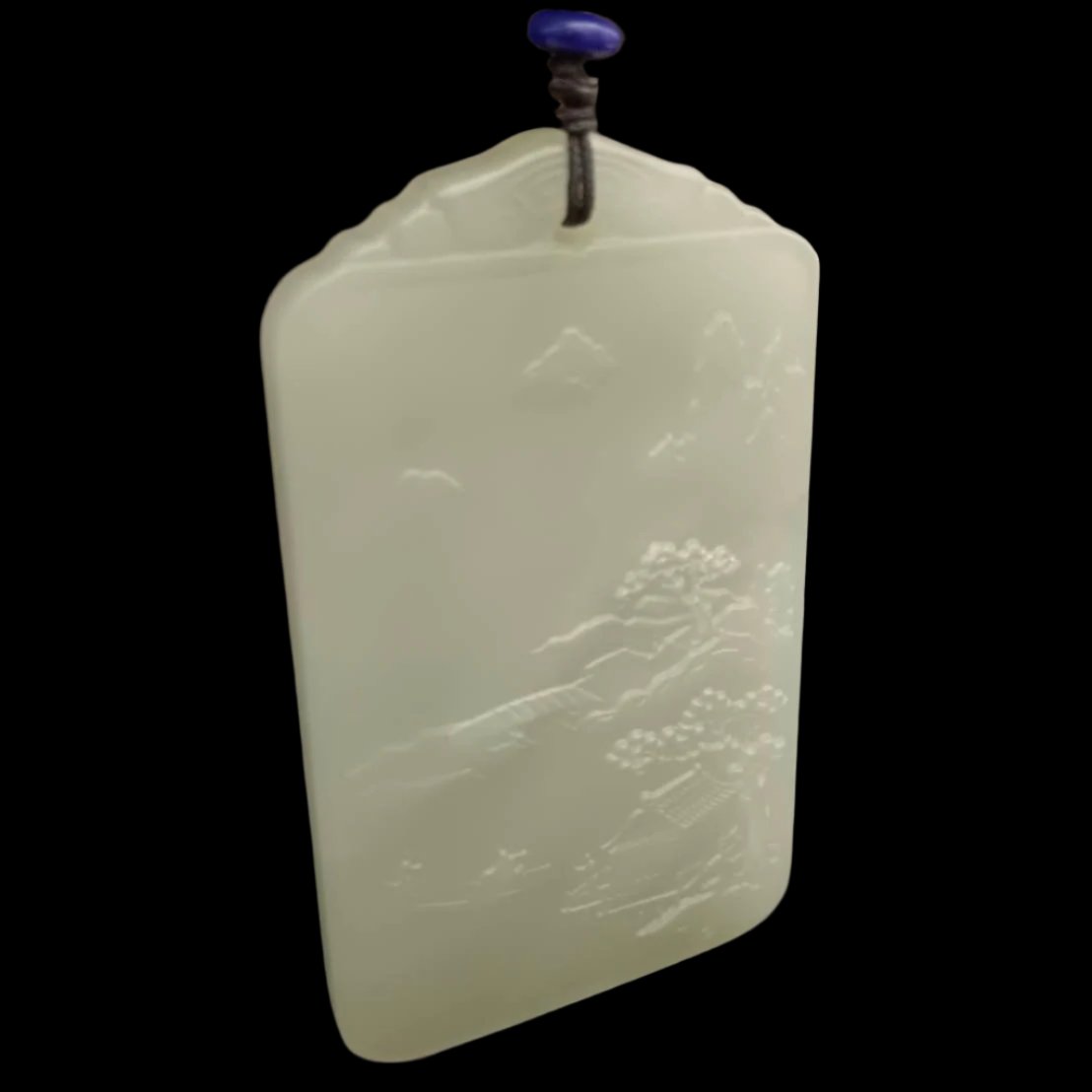 #861 AGL Certified Hetian Nephrite Jade, Lake View Pendant