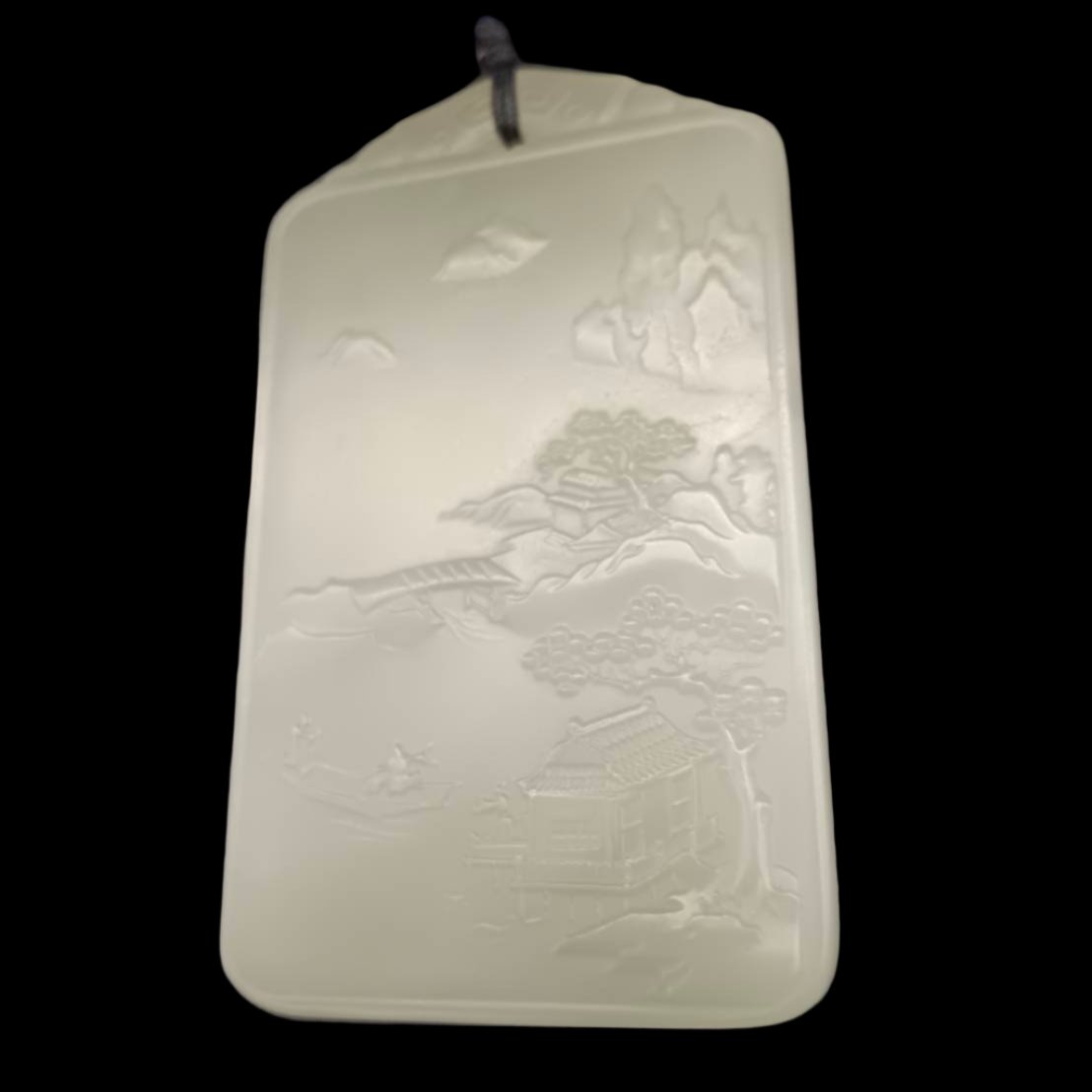 #861 AGL Certified Hetian Nephrite Jade, Lake View Pendant
