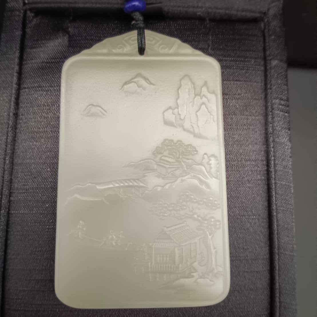 #861 AGL Certified Hetian Nephrite Jade, Lake View Pendant