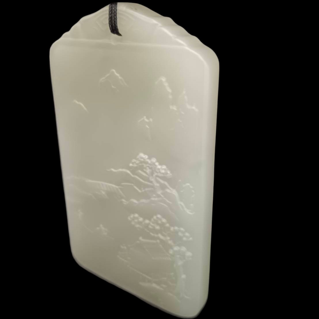 #861 AGL Certified Hetian Nephrite Jade, Lake View Pendant