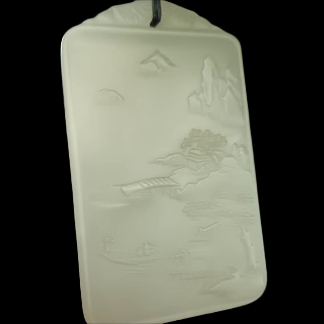 #861 AGL Certified Hetian Nephrite Jade, Lake View Pendant