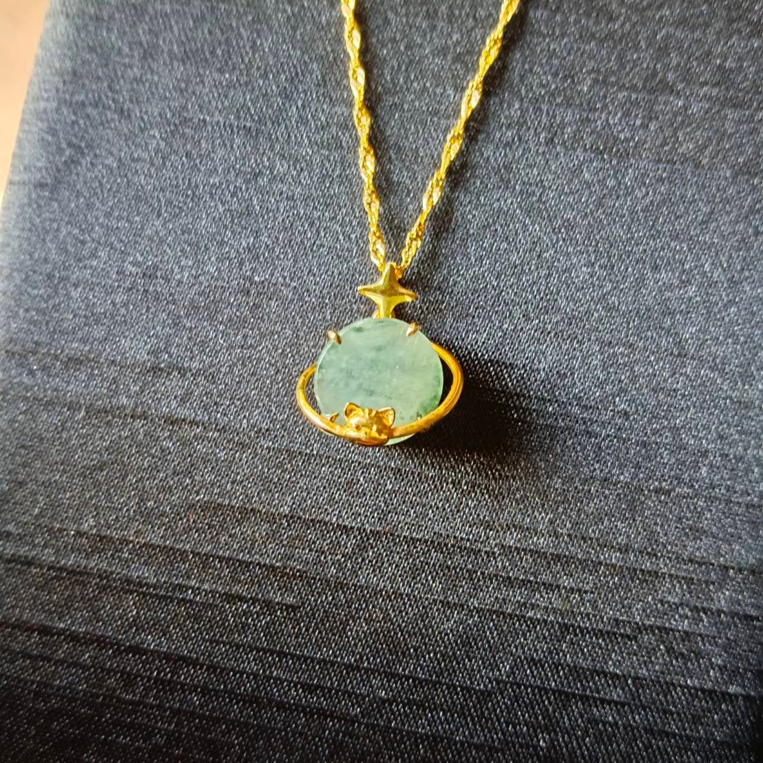 #824 AGL Certified Semi-Transparent Burma Jadeite Cat Peace Pendant (Wu Shi Pai)