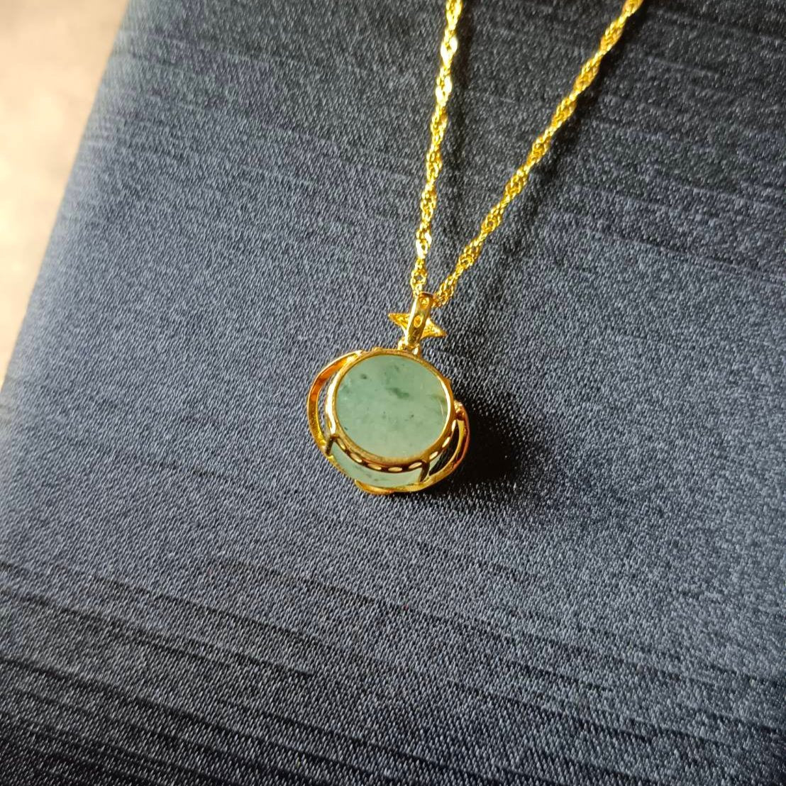 #824 AGL Certified Semi-Transparent Burma Jadeite Cat Peace Pendant (Wu Shi Pai)