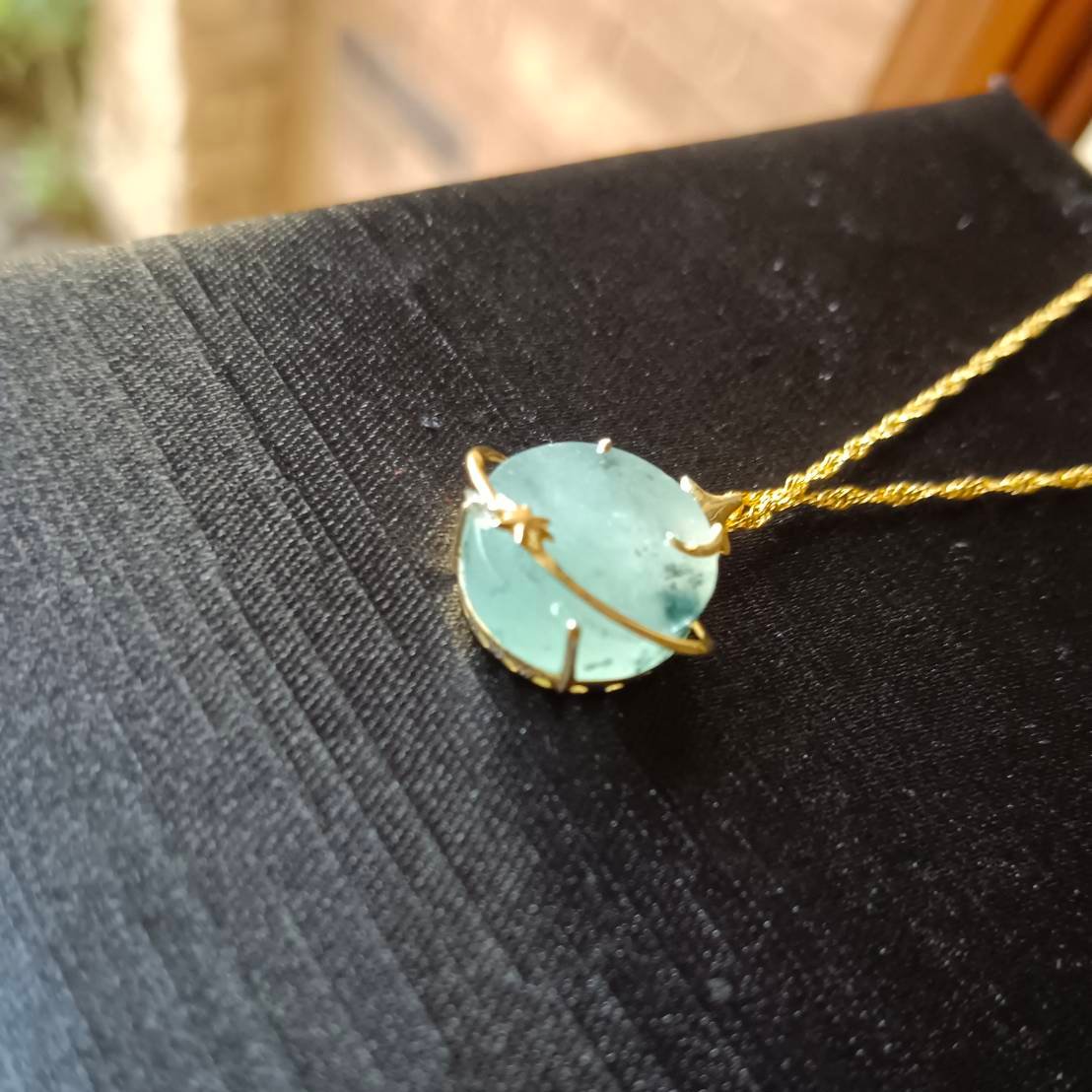 #810 AGL Certified Semi-Transparent Burma Jadeite Moon and Star Peace Pendant (Wu Shi Pai)