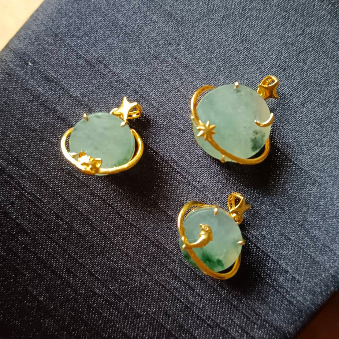 #823 AGL Certified Semi-Transparent Burma Jadeite, Dolphin Peace Pendant (Wu Shi Pai)