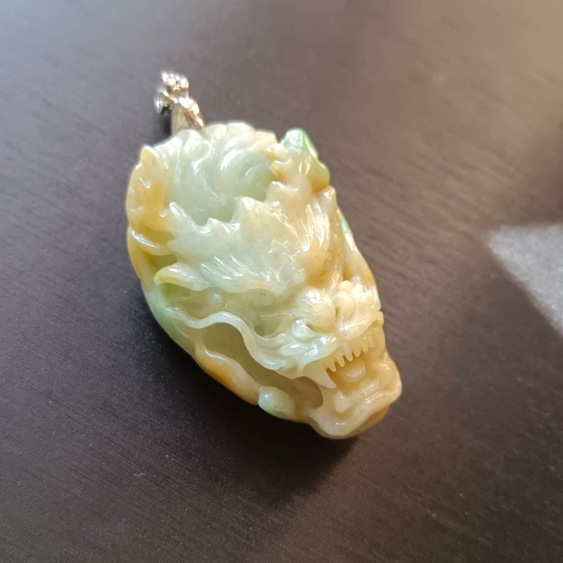 #931 Type A Burma Jadeite, Dragon Head Pendant