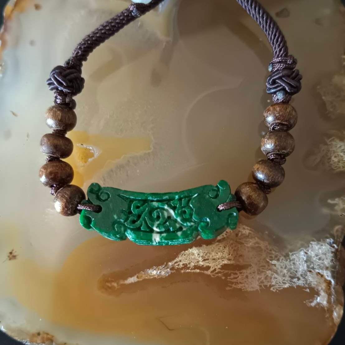 #801 AGL Certified Natural Burma Jadeite, Classic Carved Pendant Necklace