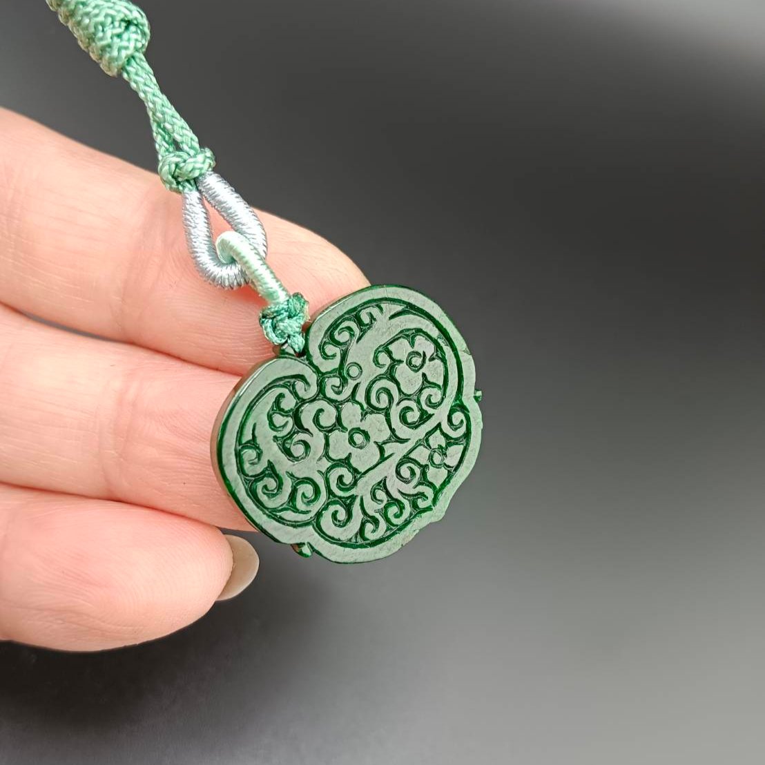 #800 AGL Certified Natural Dark Green Burma Jadeite, Classic Butterfly Pendant
