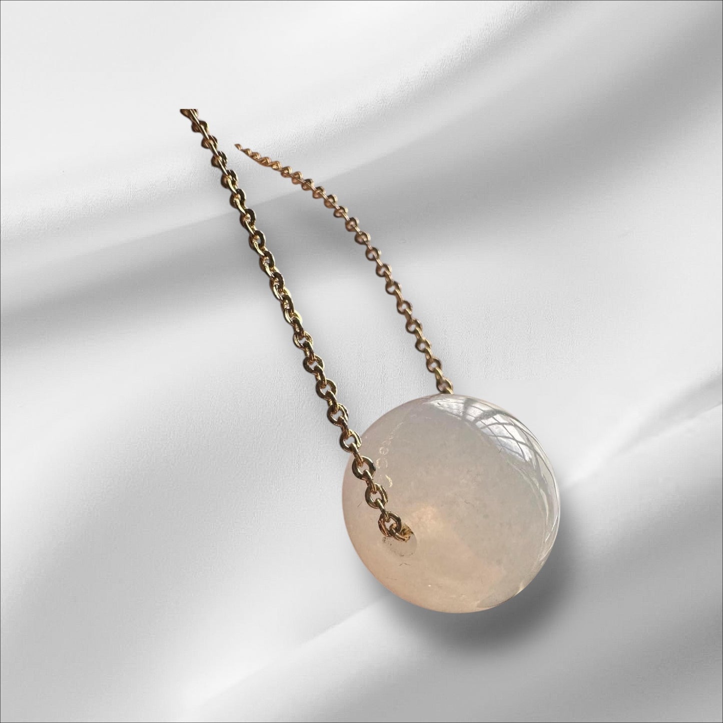 #847 AGL Certified Natural Semi-Transparent White Burma Jadeite, Rondelle Bead Necklace (15x12.7 mm)