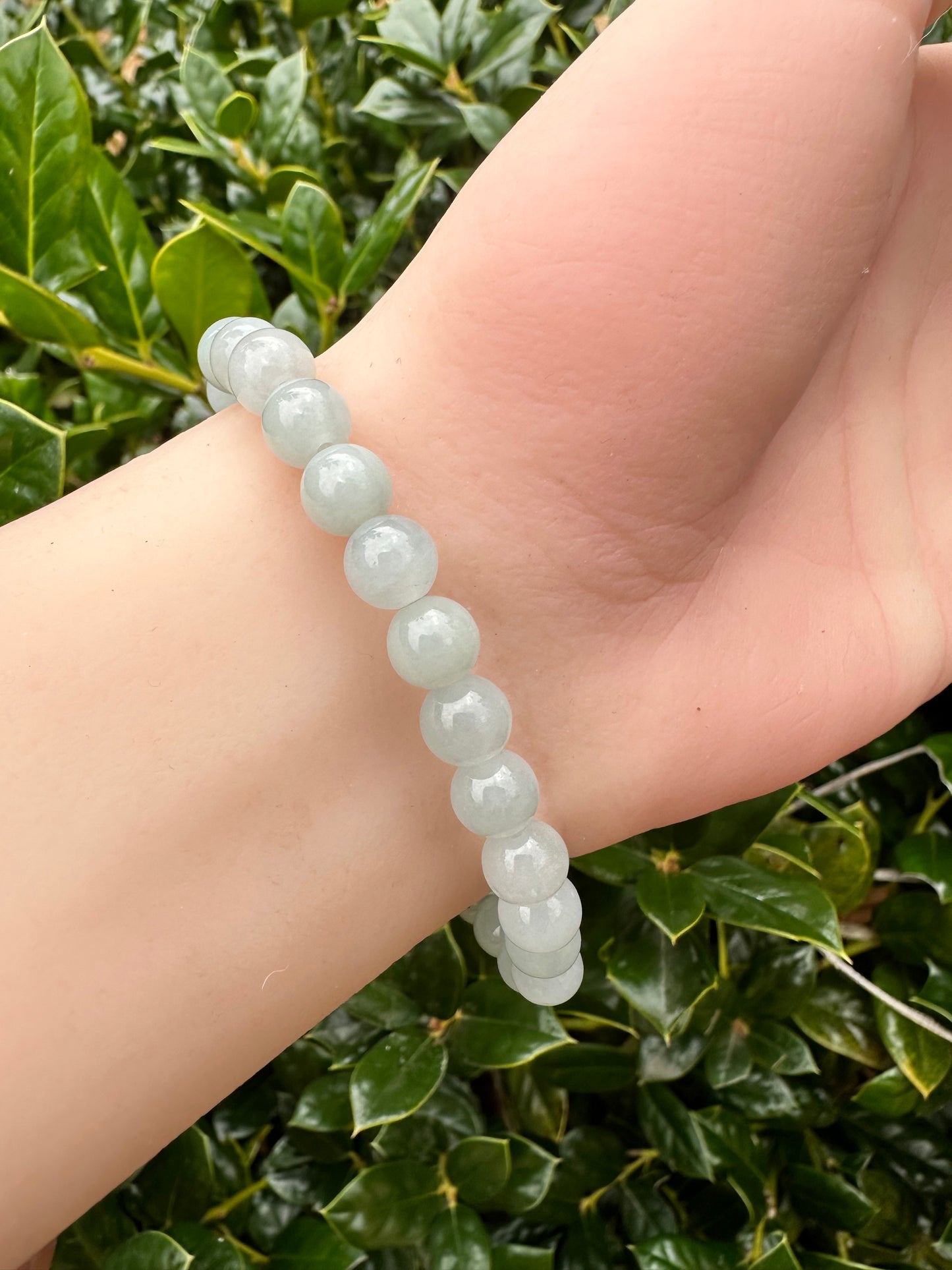#92 Mason-Kay Certified Purple/Sky Blue Burma Translucent Jadeite Bead Bracelet, 7+mm