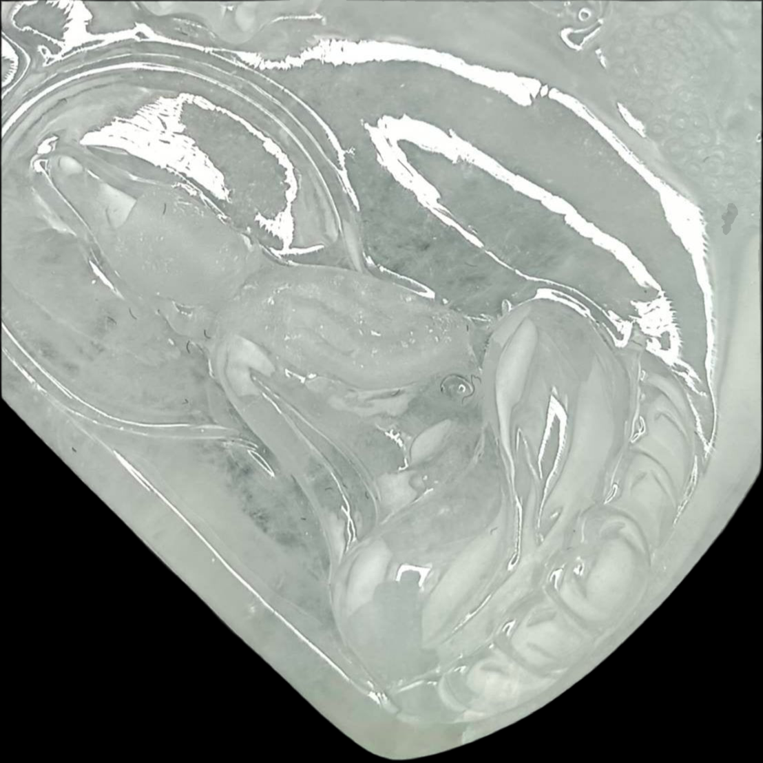 #680 AGL Certified Semi-Transparent Burma Jadeite, Enlighten Between Buddha and Devil Pendant