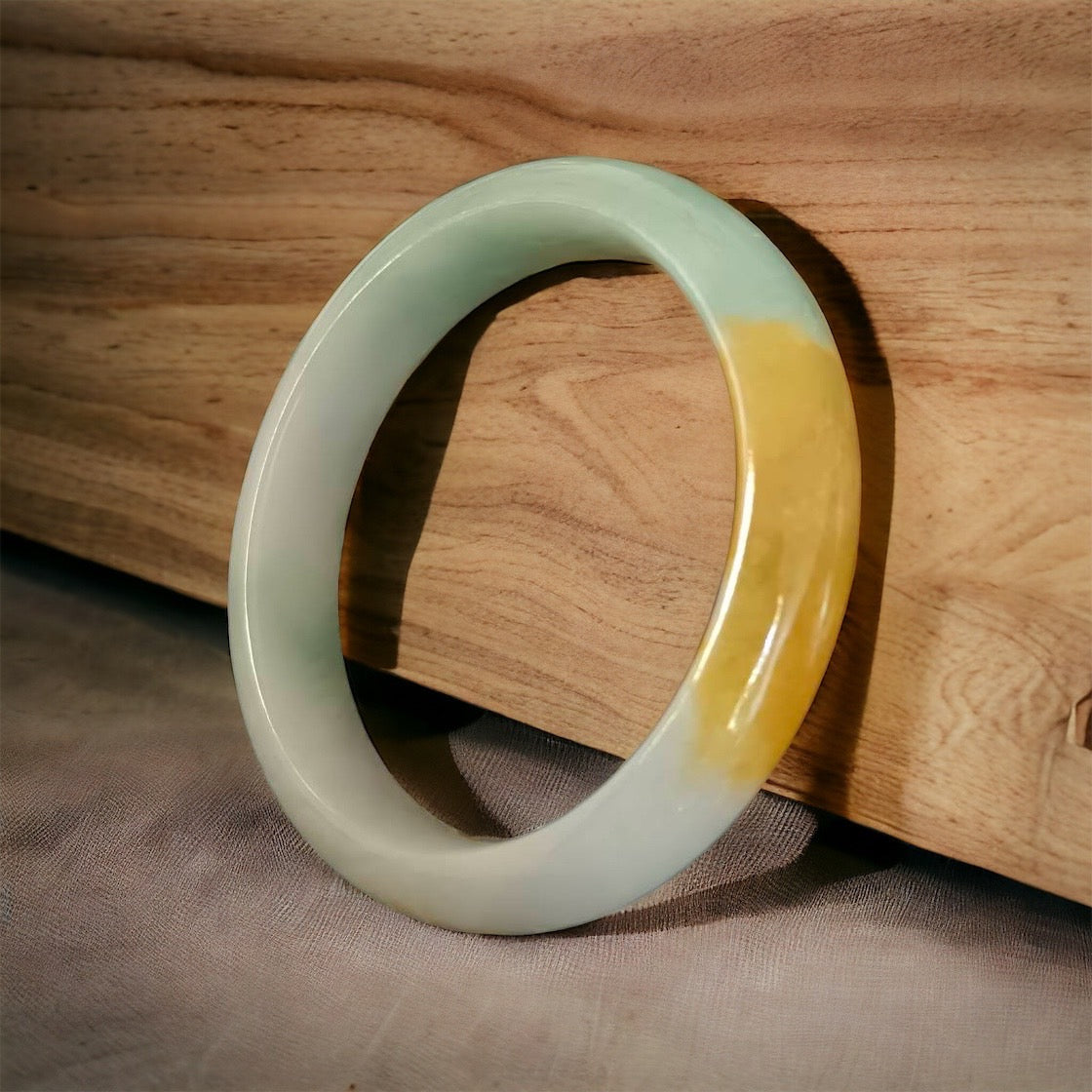 #750 WCMGTL Certified Natural Multi-Color Burma Jadeite Half-Round Bangle Bracelet (63x13.7x8.8 mm)