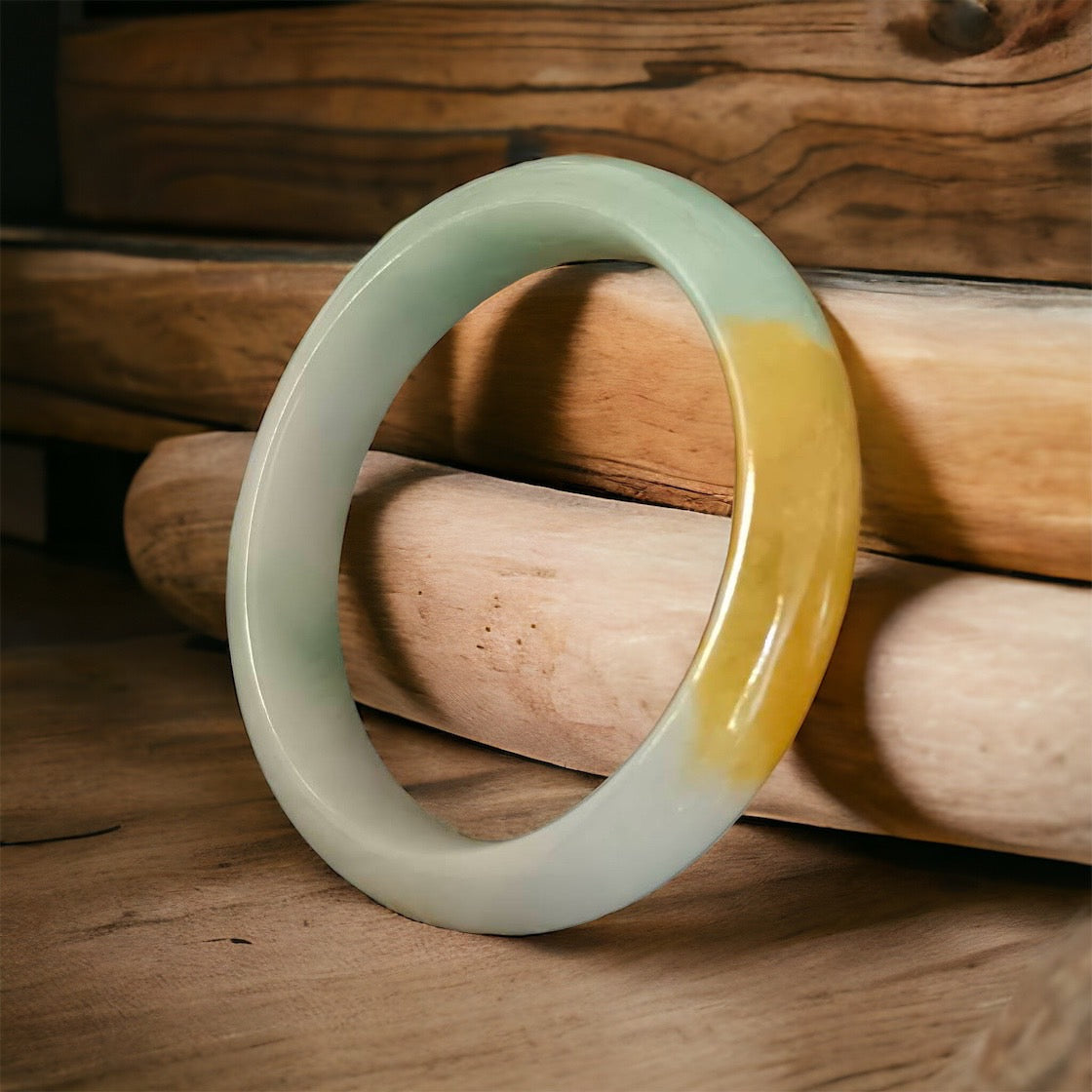 #750 WCMGTL Certified Natural Multi-Color Burma Jadeite Half-Round Bangle Bracelet (63x13.7x8.8 mm)