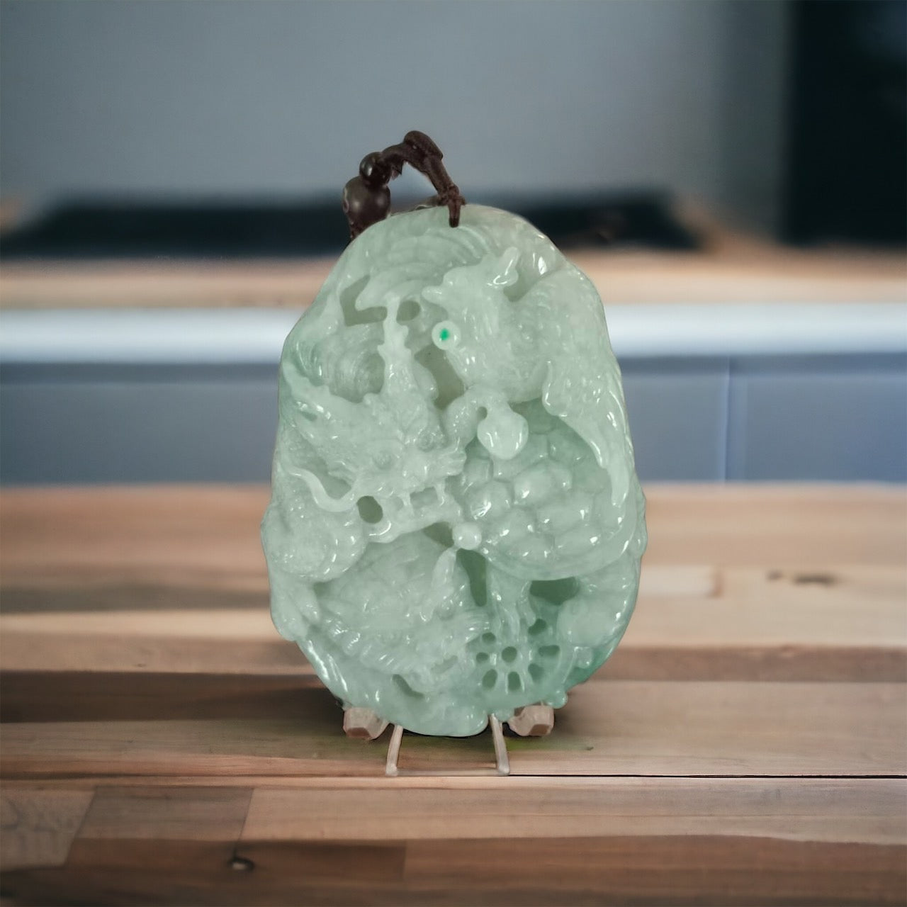 #133 GIA Certified Apple Green Burma Jadeite Jade Four Guardians Pendant