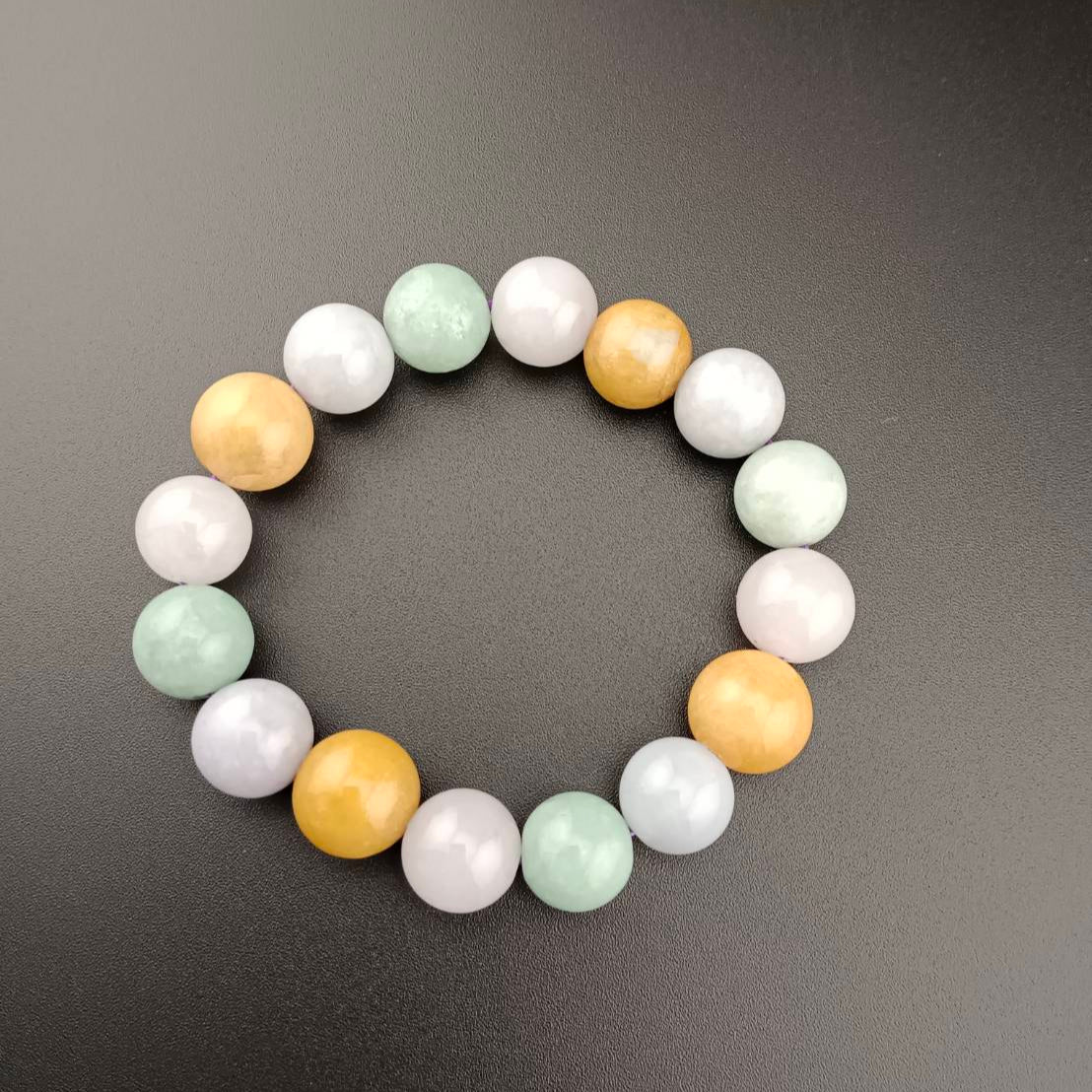 #706 Multi-Color Translucent Burmese Jadeite Beaded Bracelet