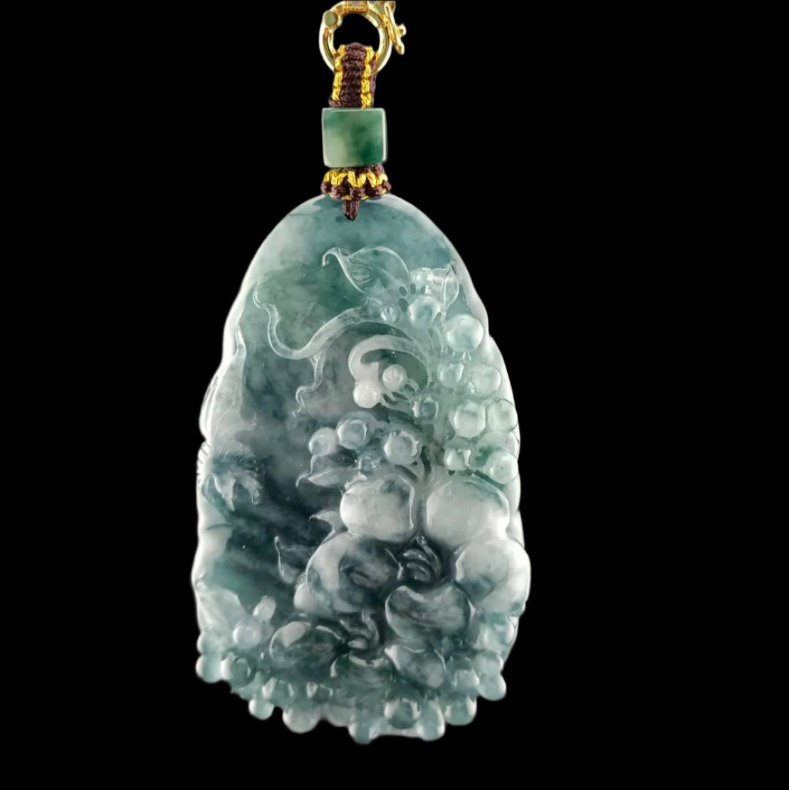 #1030 GIA Certified Type A Jadeite Flowers Pendant