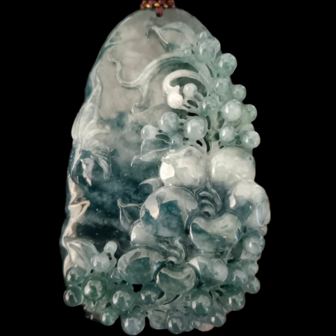 #1030 GIA Certified Type A Jadeite Flowers Pendant