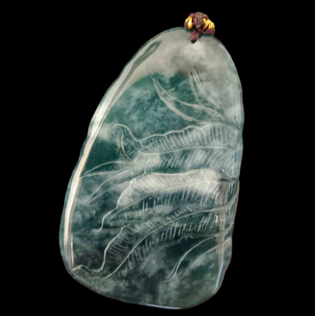 #1030 GIA Certified Type A Jadeite Flowers Pendant