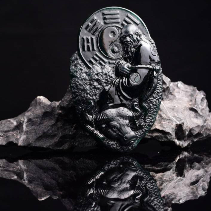 PO6 Omphacite Jadeite Fei Cui Laozi Pendant