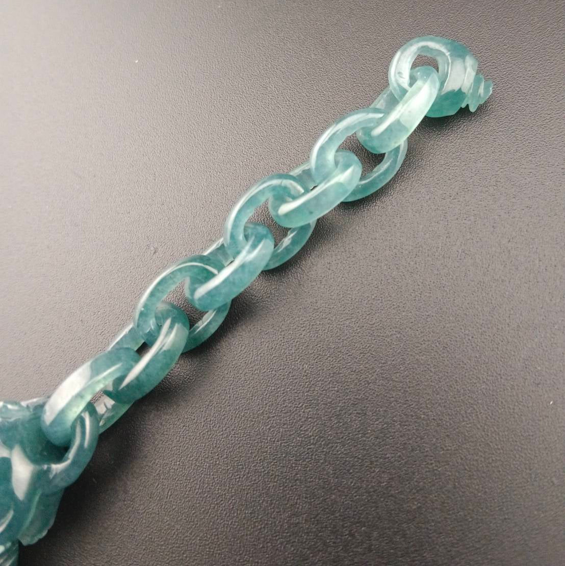 #1052 Double Pixiu Guatemala Jadeite Inter-Linked Bracelet