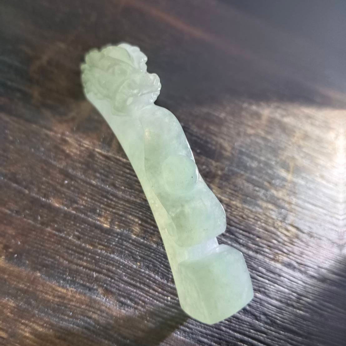 #1053 Natural Burmese Jadeite Dragon Hook / Dragon Ruyi Pendant/Bracelet/Ornament