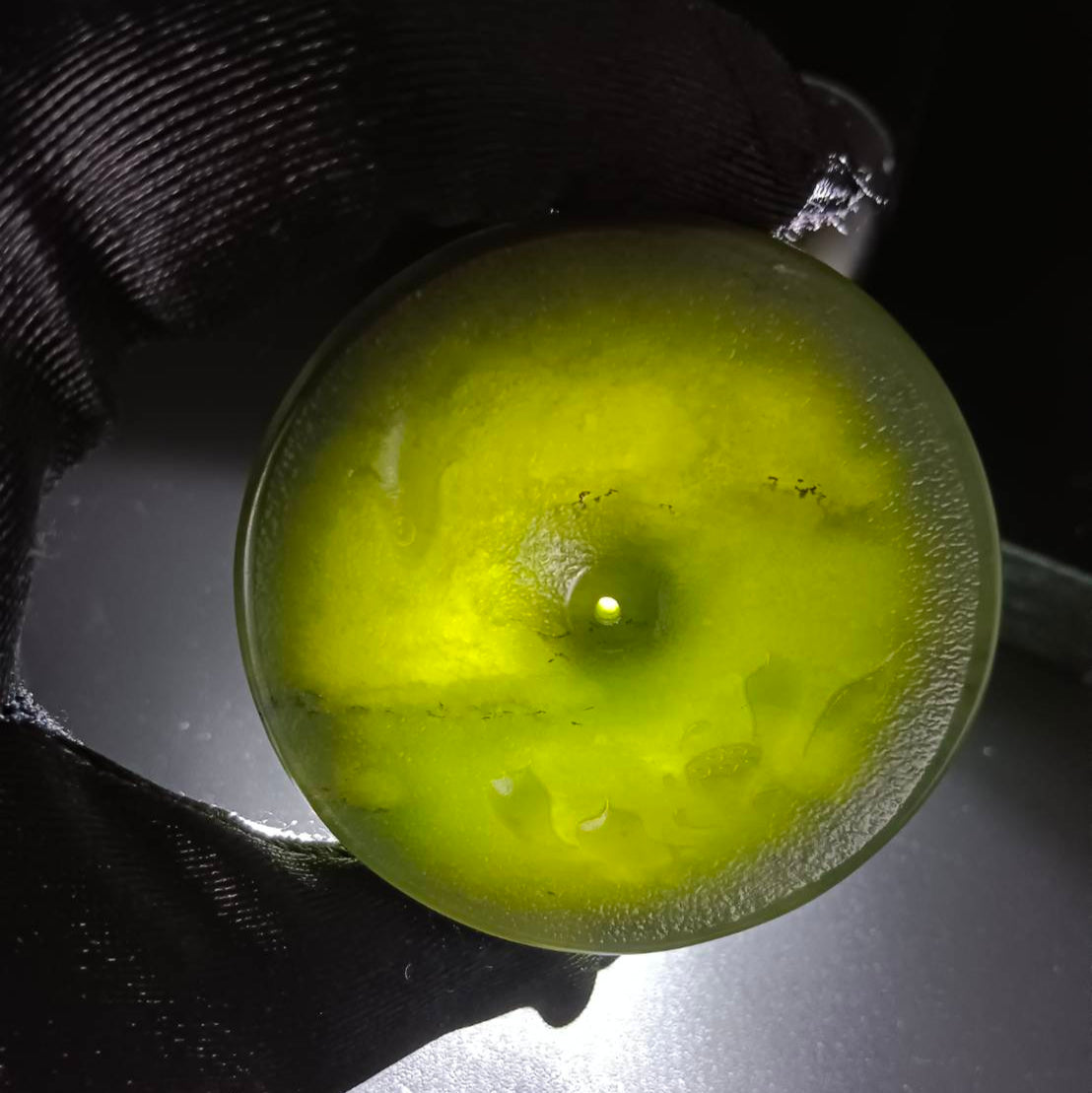 #1056 Natural Hetian Nephrite, Lotus & Koi Harmony Incense Holder