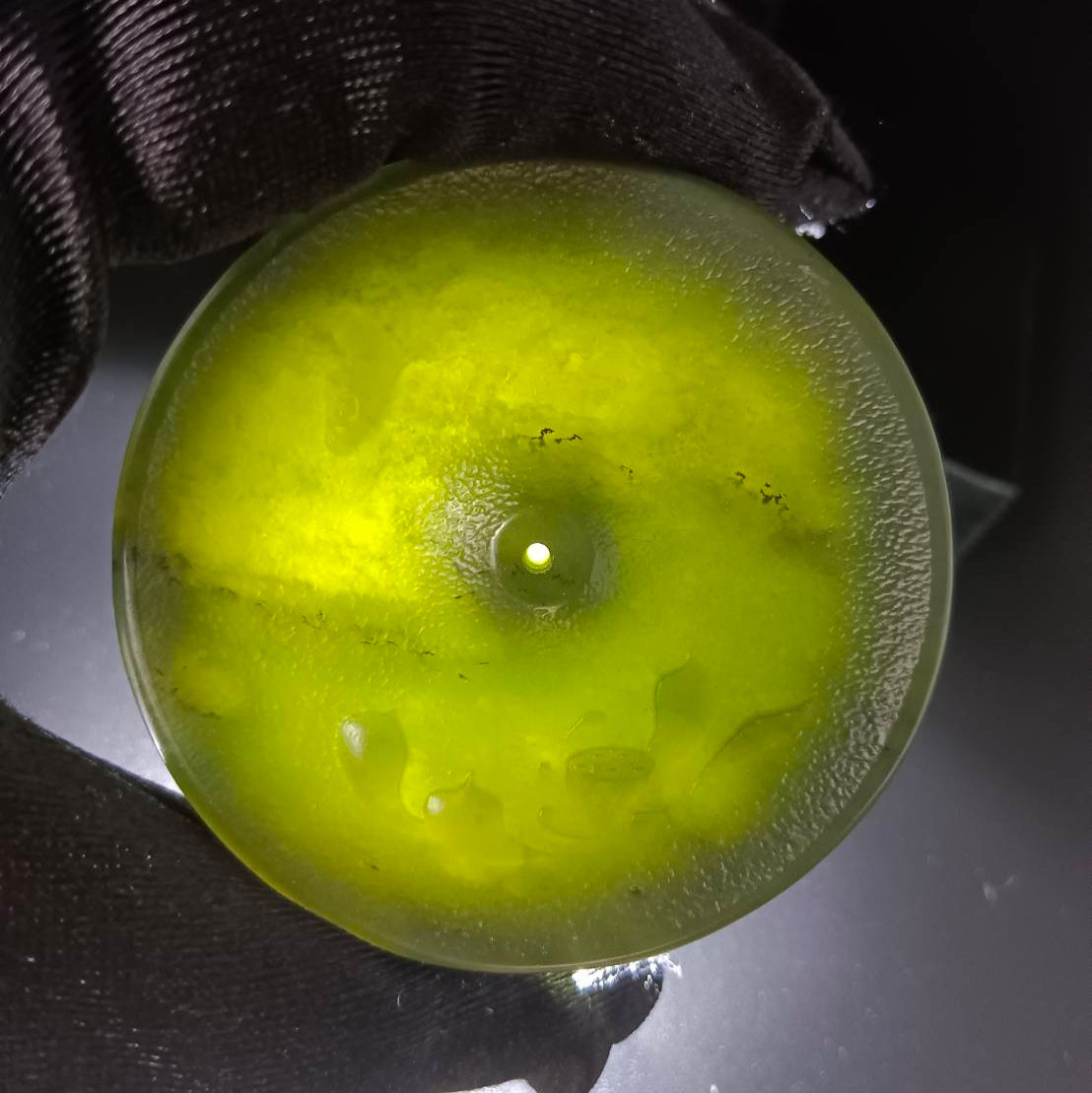 #1056 Natural Hetian Nephrite, Lotus & Koi Harmony Incense Holder