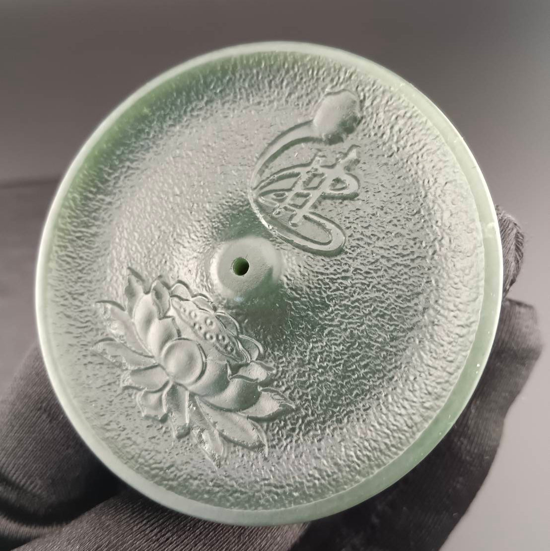 #1057 Natural Hetian Nephrite, Lotus Harmony Incense Holder