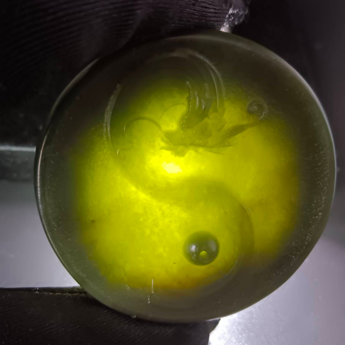 #1058 Natural Hetian Nephrite, Dragon Incense Holder